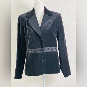 Pamela Dennis Black Blazer with Embellished Waist
